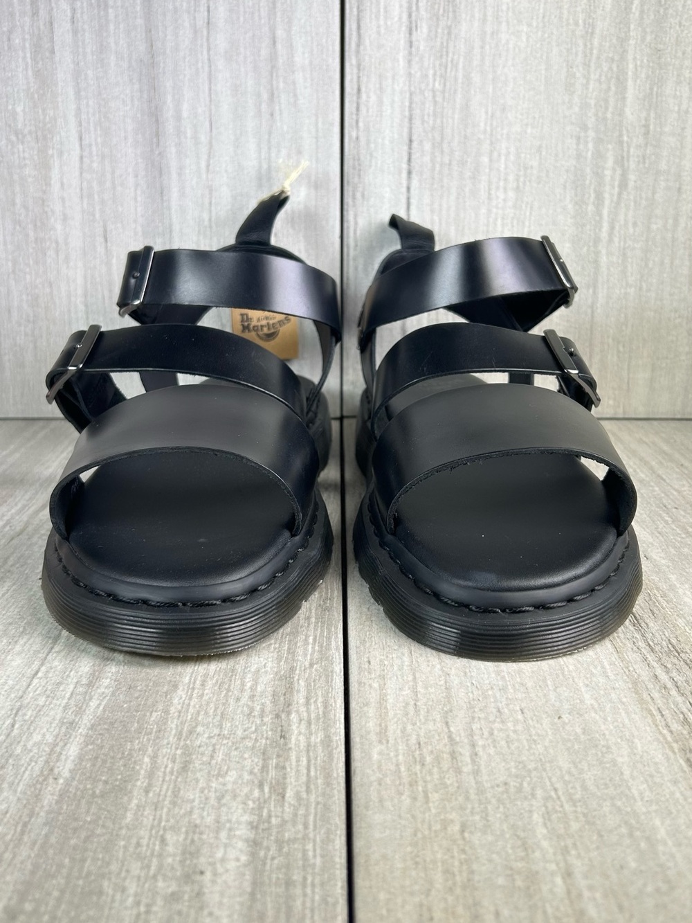 NEW Dr. Martens Docs Gryphon Black Leather Buckle Strap Sandal Shoe Mens Size 14 - Picture 5 of 11